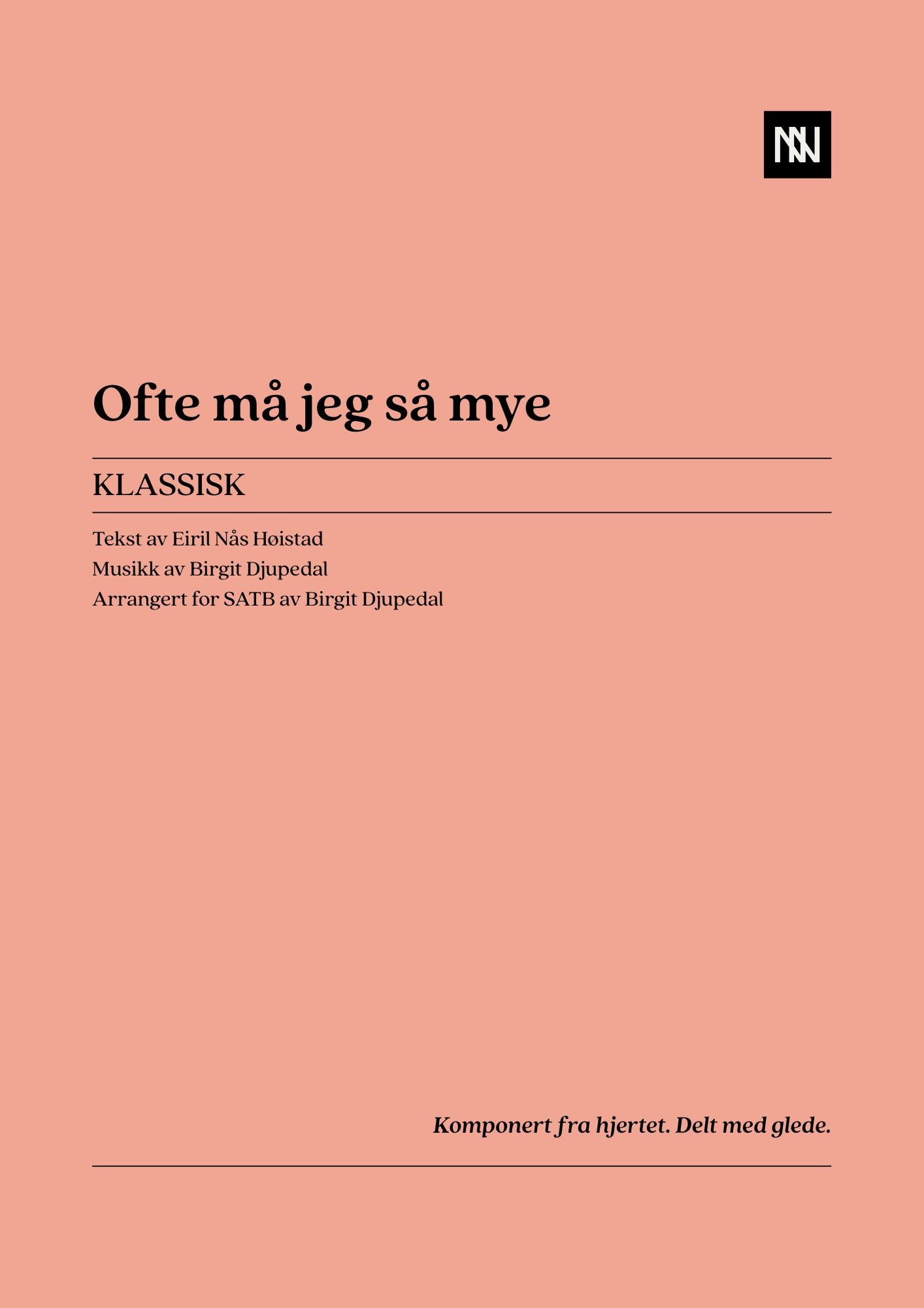 Ofte må jeg så mye SATB
