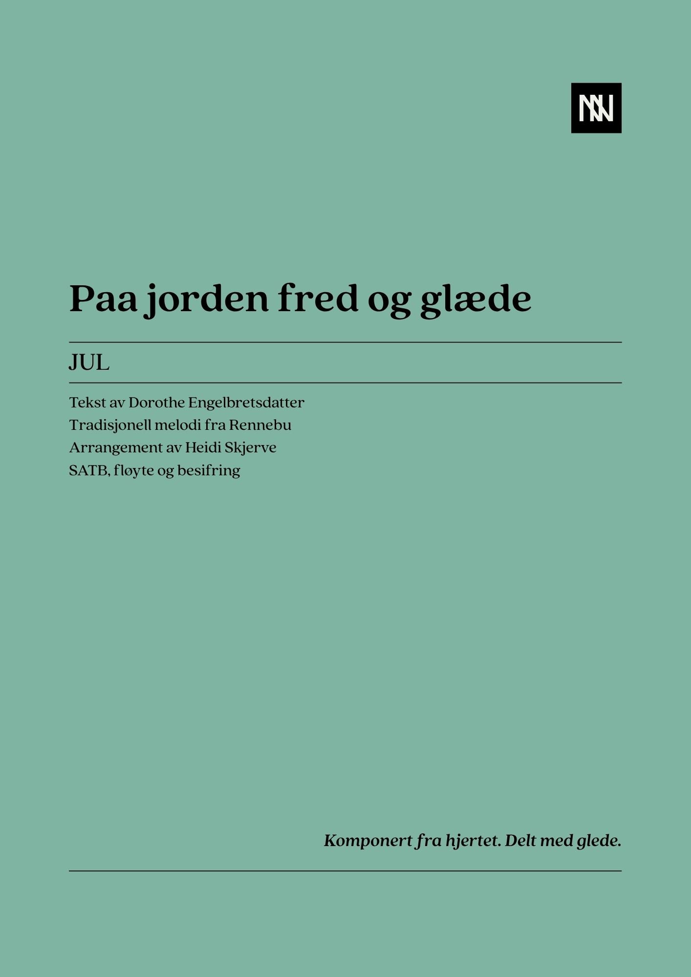 Paa jorden fred og glæde SATB