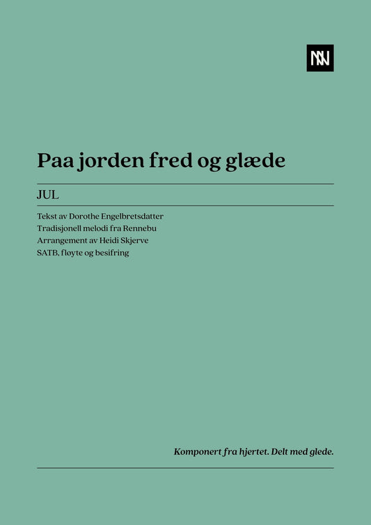 Paa jorden fred og glæde SATB