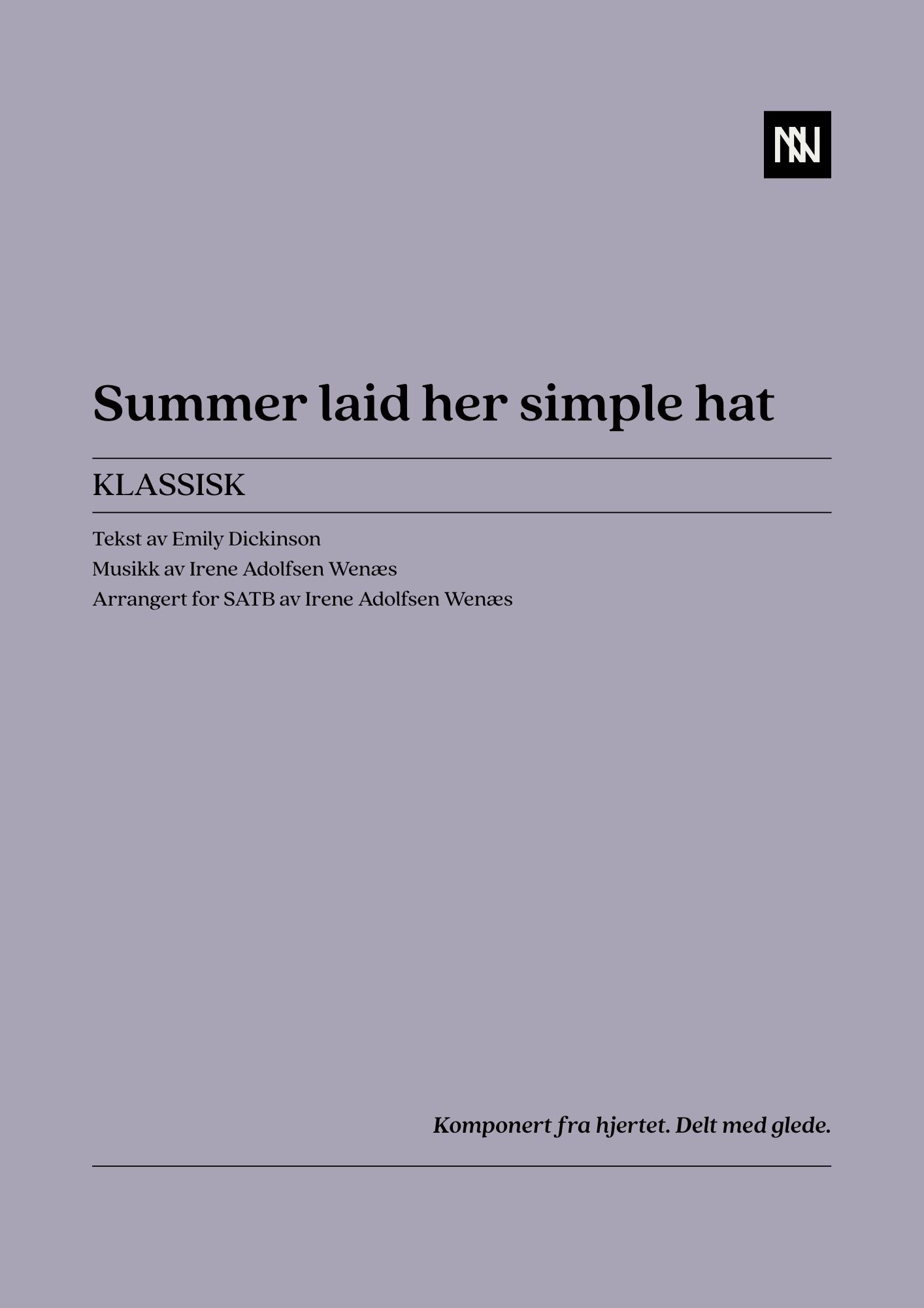 Summer laid her simple hat SATB