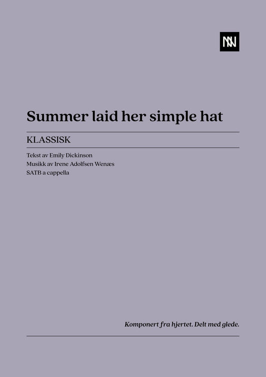 Summer laid her simple hat SATB